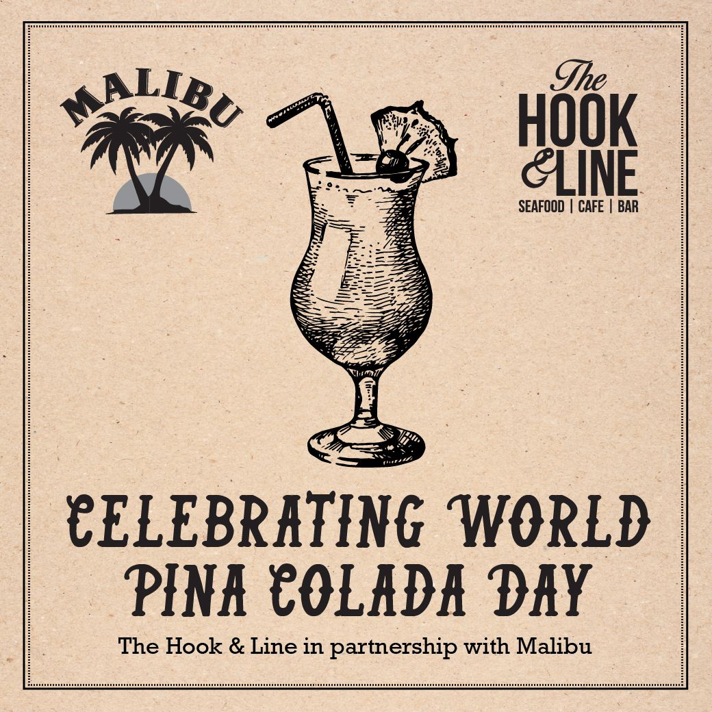 Hook and Line Plymouth Pina Colada Day Poster